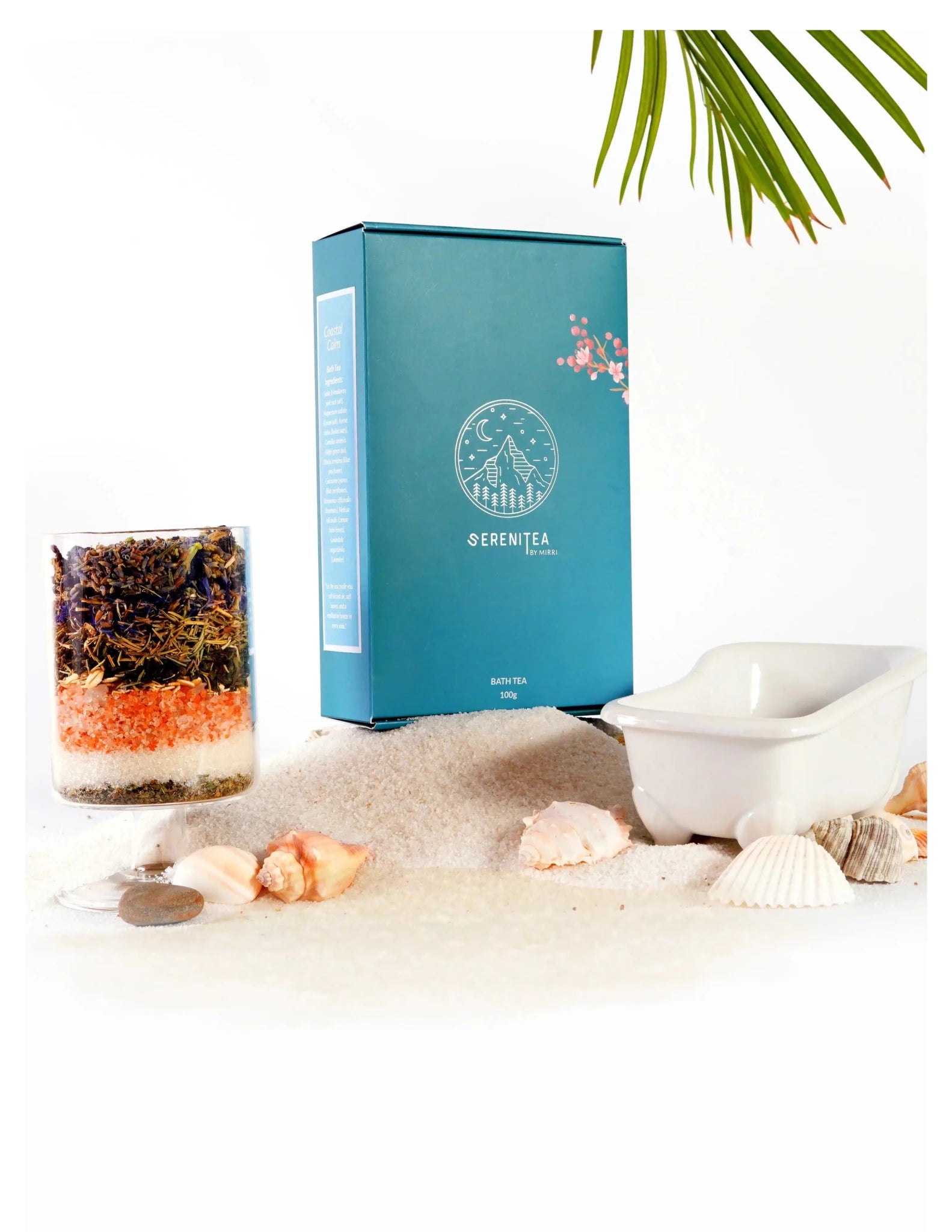 Coastal Calm Bath Tea – Soothing Herbal Bath Infusion for Relaxation – Bath Salt on Brown Living™. SKU: 300003. Img 1.