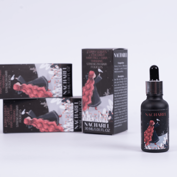 Coconut And Curry Leaves Hair Oil Nourishing Herbal Hair Care – Hair Oil on Brown Living™. SKU: NCH026. Img 1.