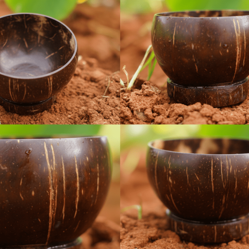 Coconut Coconut Shell Bowl | Raw Natural Coconut shell Bowl – Kitchen Organizers on Brown Living™. SKU: KOTT015. Img 2.