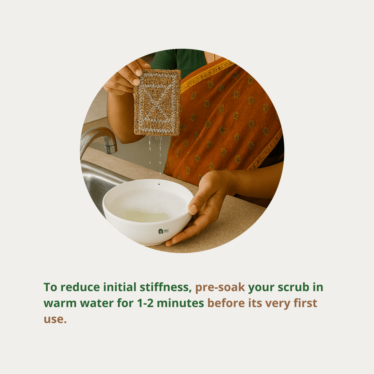 Coconut Coir Cleaning Scrub Pad | Natural, Biodegradable & Effective – Cleaning Products by OIKO available on Brown Living™. . SKU: CO/SC/P5. Img 5.