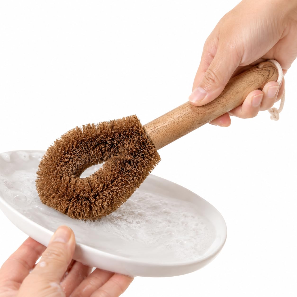 Coconut Coir Dish Scrub Brush | Natural Coconut Fiber Kitchen Cleaning – Cleaning Products on Brown Living™. SKU: KOE030-DCB. Img 4.