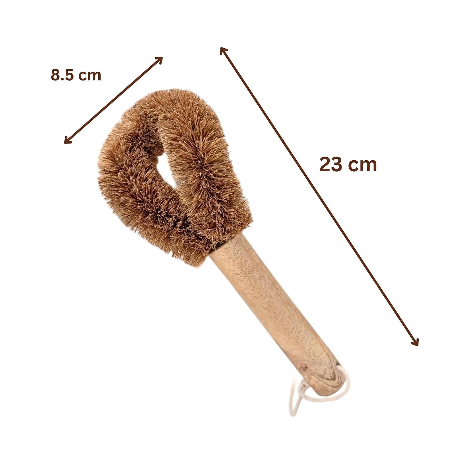 Coconut Coir Dish Scrub Brush | Natural Coconut Fiber Kitchen Cleaning – Cleaning Products on Brown Living™. SKU: KOE030-DCB. Img 3.