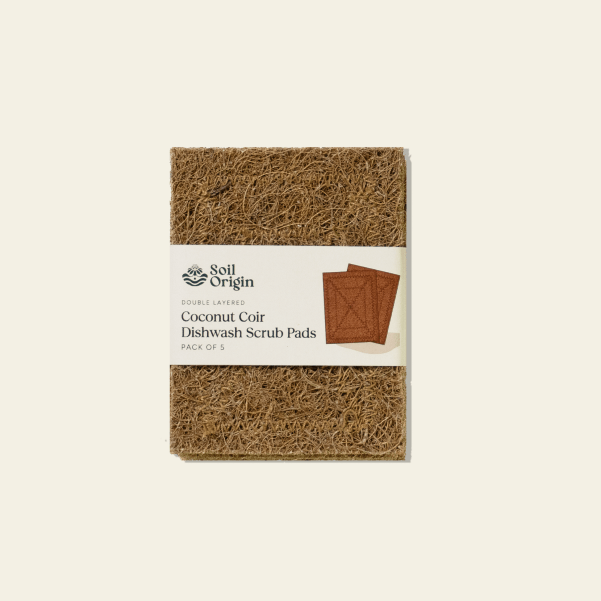 Coconut Coir Scrubber Pad | Eco - Friendly & Natural | Pack of 5 – Cleaning Products on Brown Living™. SKU: SOPHCSP0S005. Img 1.