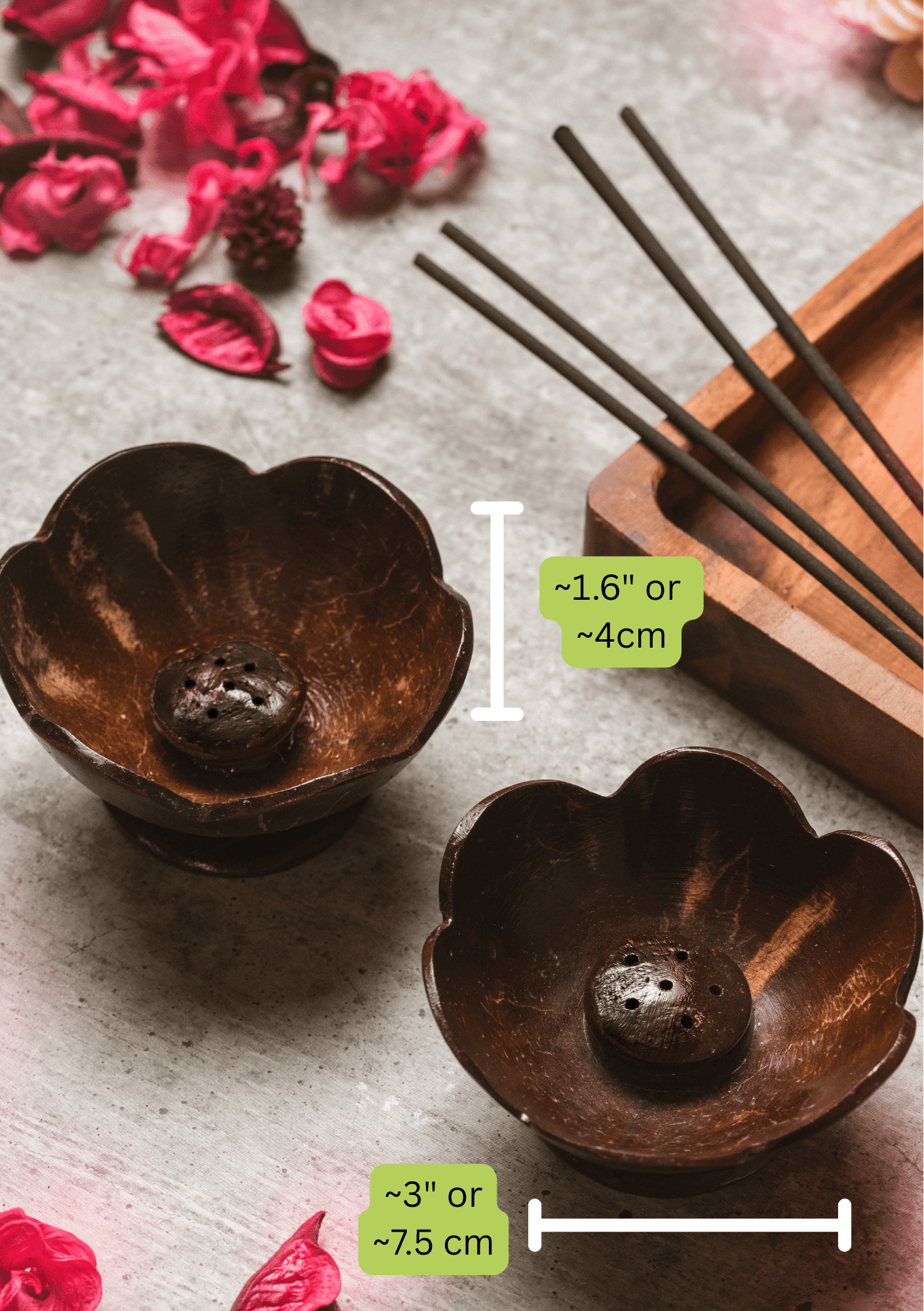 Coconut Incense Holder | Handcrafted Home Fragrance Accessory – Home Decor on Brown Living™. SKU: DC4. Img 3.