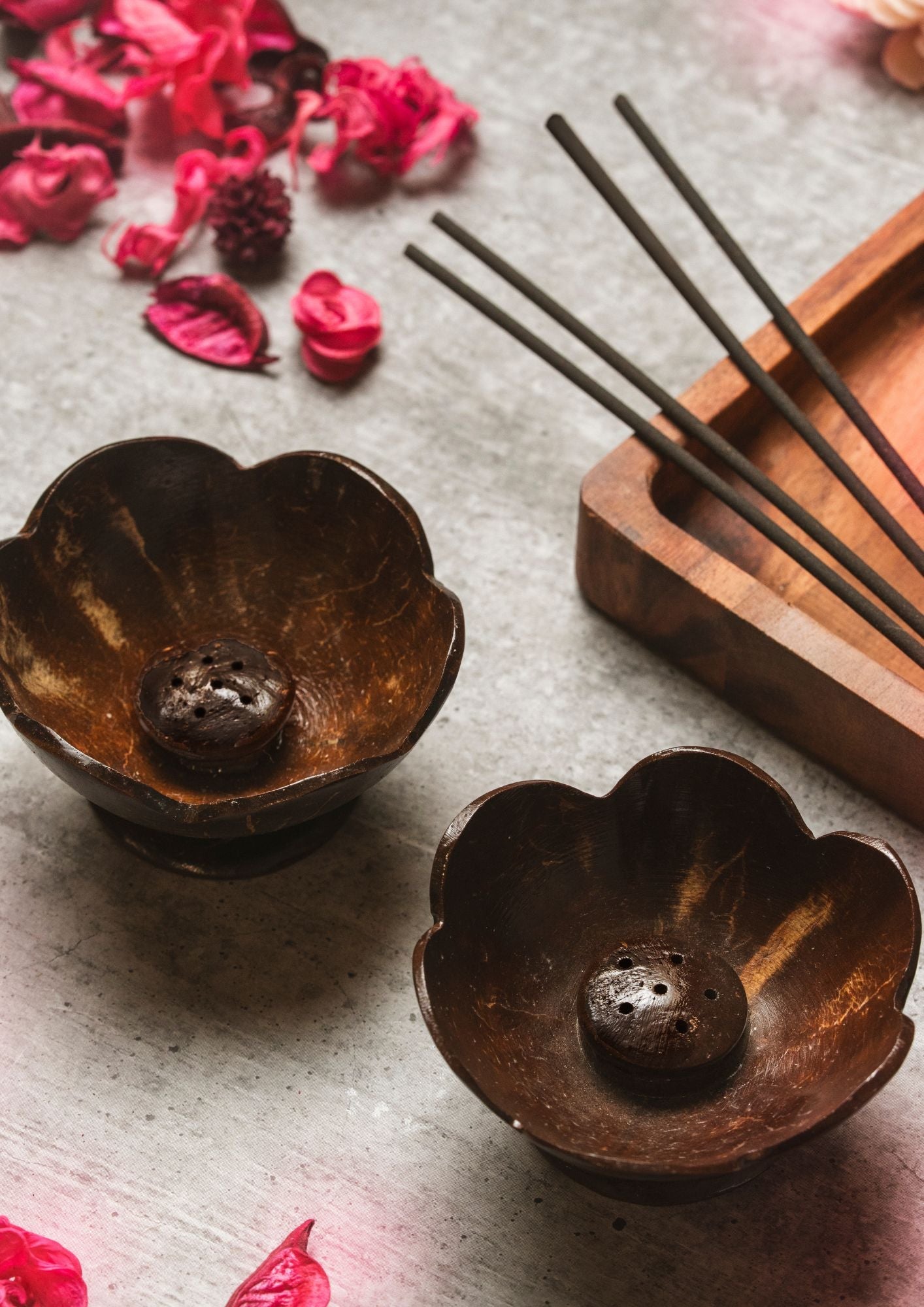Coconut Incense Holder | Handcrafted Home Fragrance Accessory – Home Decor on Brown Living™. SKU: DC4. Img 3.