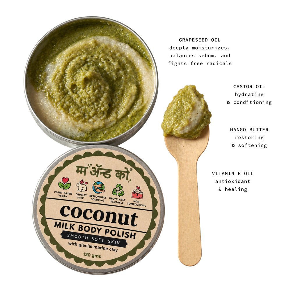 Coconut Milk Body Polish | Gentle Exfoliating Polish – Body Scrub on Brown Living™. SKU: BC03. Img 3.