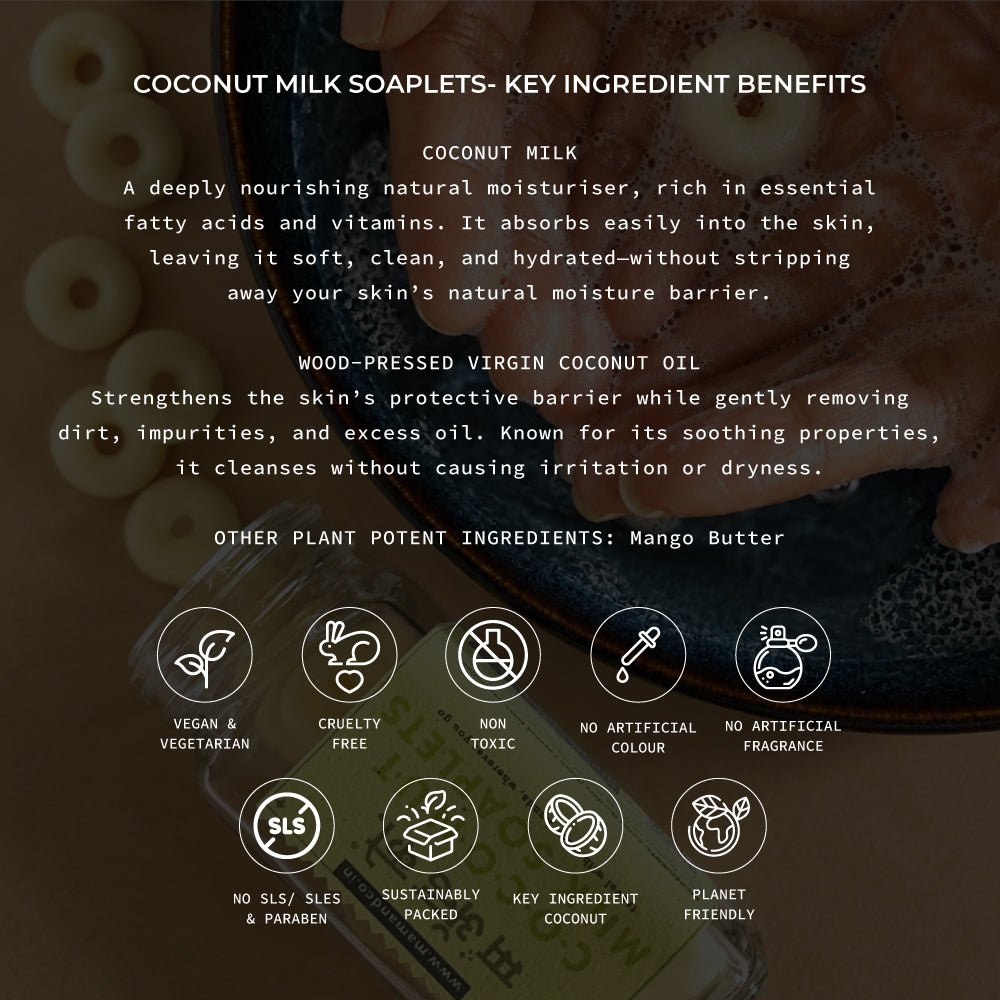 Coconut Milk Soaplets | Travel-Friendly Hand Wash – Travel Accessories on Brown Living™. SKU: BC02. Img 3.