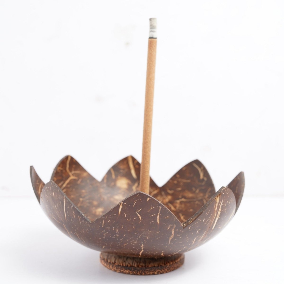Coconut Shell Agarbatti Stand with Ash Catcher | Incense Stick Holder – Candles & Fragrances by Thenga available on Brown Living™. . SKU: TGAGRBTISTND. Img 5.