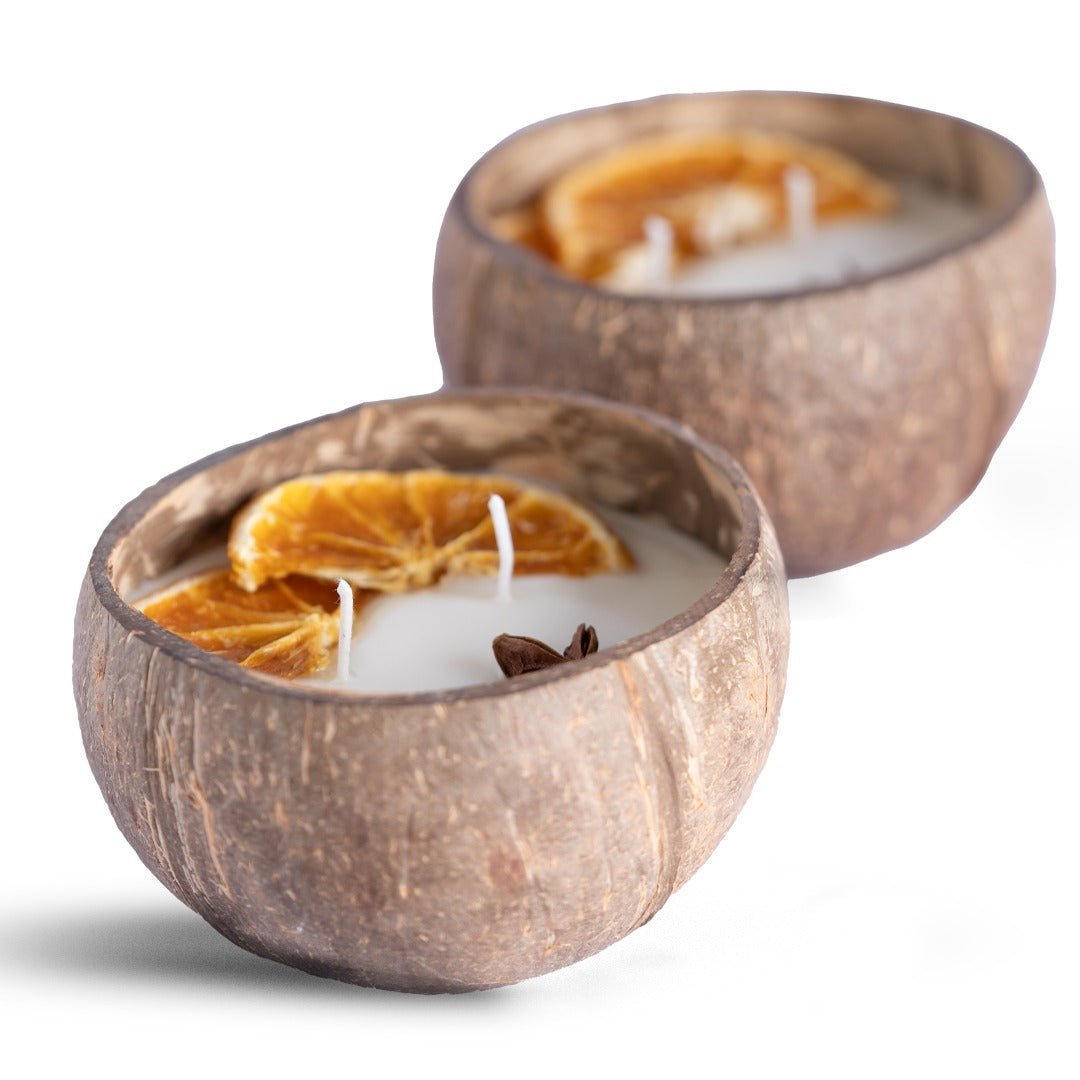 Coconut Shell Candle/Diya | Eco - Friendly Candles (Set of 1) – Candles & Fragrances on Brown Living™. SKU: TGAORGSPCDLE-L. Img 3.
