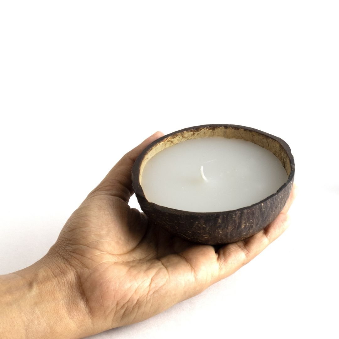 Coconut Shell Eco - Friendly Candle/Diya Set of 2 Coconut Scented Candle – Candles & Fragrances on Brown Living™. SKU: 173 - 05700 - thenga - coconut - shell - candle - diya - set - of - 2 - coc. Img 5.