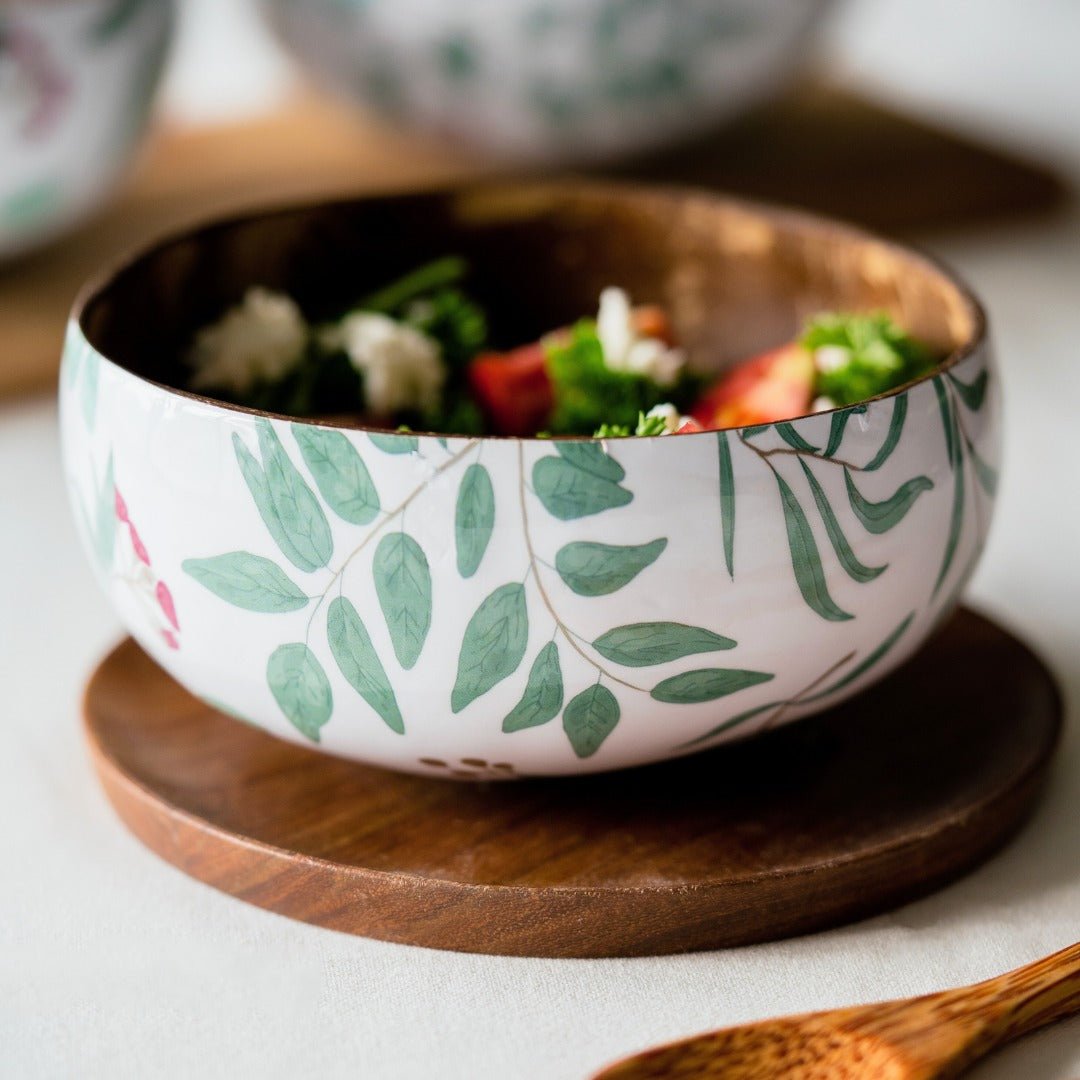 Coconut Shell Enamel Bowl for Serving Smoothie Decorative Bowl - 500ml – Plates & Bowls by Thenga available on Brown Living™. . SKU: TGAENMLBWL - 500. Img 4.
