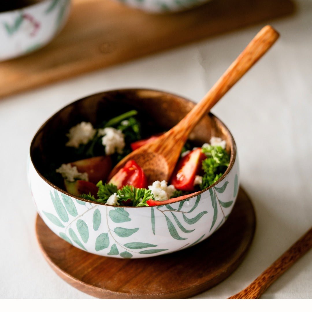 Coconut Shell Enamel Bowl for Serving Smoothie Decorative Bowl - 500ml – Plates & Bowls by Thenga available on Brown Living™. . SKU: TGAENMLBWL - 500. Img 6.
