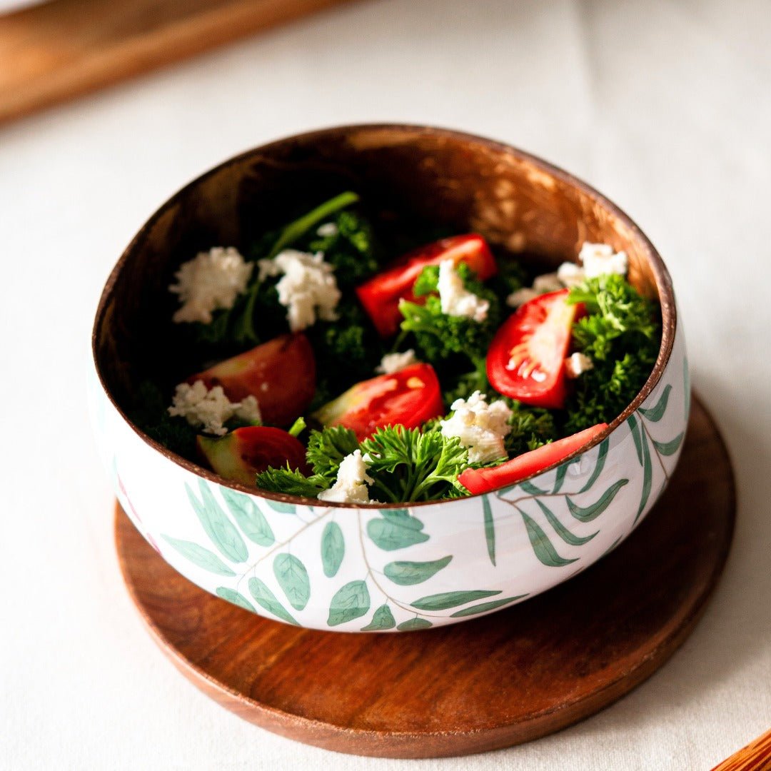 Coconut Shell Enamel Bowl for Serving Smoothie Decorative Bowl - 500ml – Plates & Bowls by Thenga available on Brown Living™. . SKU: TGAENMLBWL - 500. Img 5.