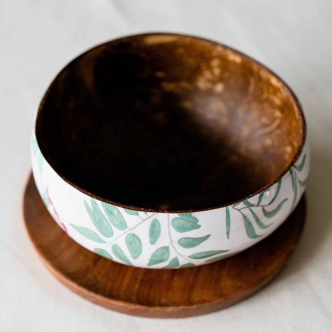 Coconut Shell Enamel Bowl for Serving Smoothie Decorative Bowl - 500ml – Plates & Bowls by Thenga available on Brown Living™. . SKU: TGAENMLBWL - 500. Img 3.
