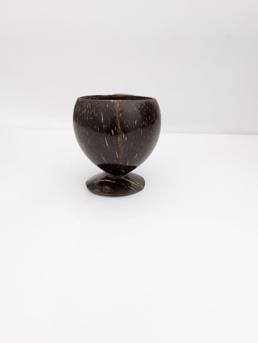 Coconut Shell Juice Cup | Handcrafted Natural Coconut Cup – Cups & Saucers on Brown Living™. SKU: KOTT017. Img 2.