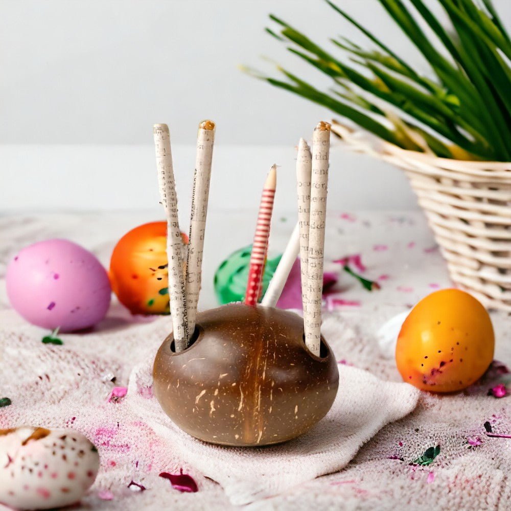 Coconut Shell Pen stand – Desk Organizers on Brown Living™. SKU: OEP111. Img 7.