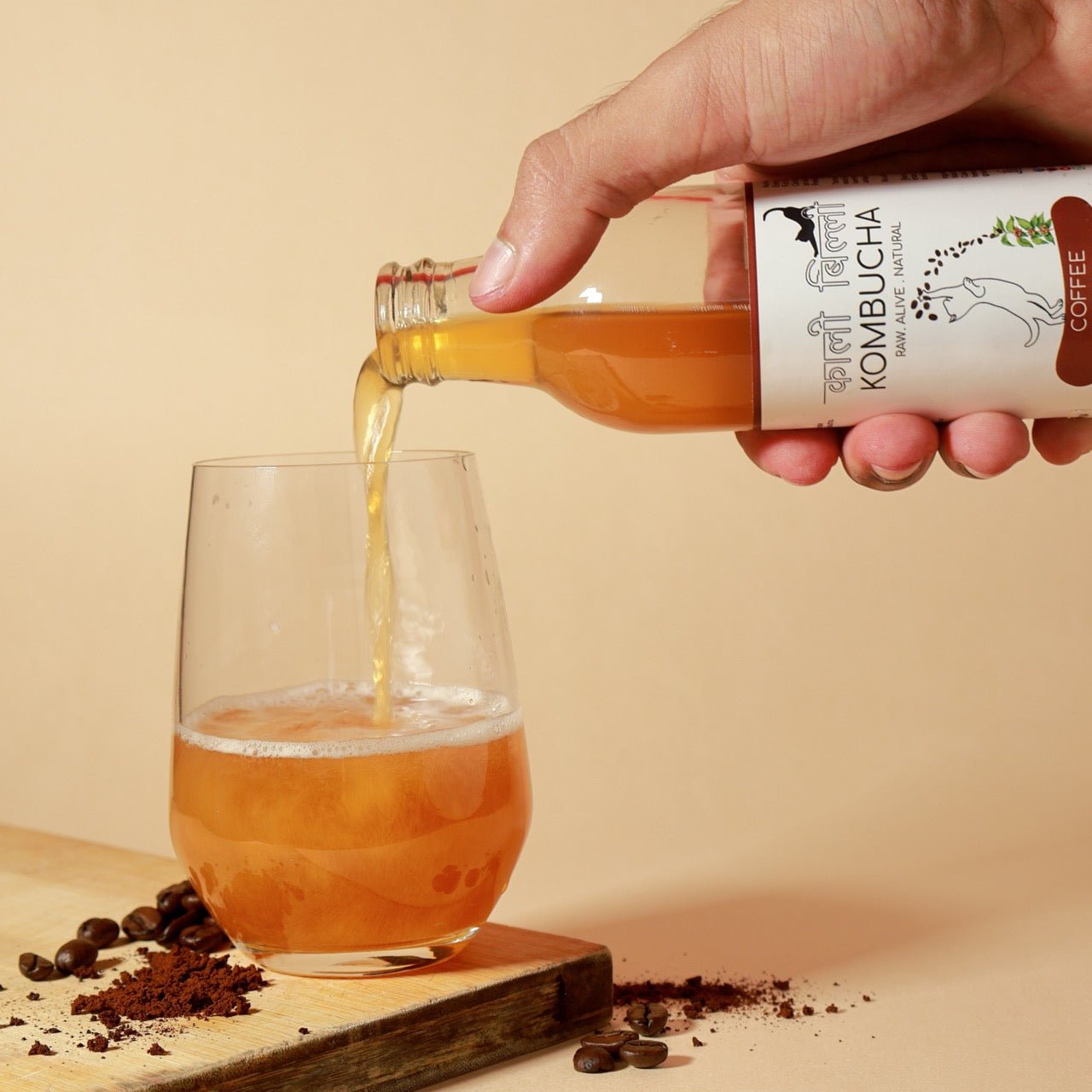Coffee Kombucha 250ml | Probiotic Fermented Coffee Drink – Health & Energy Drinks on Brown Living™. SKU: KBKCF. Img 3.