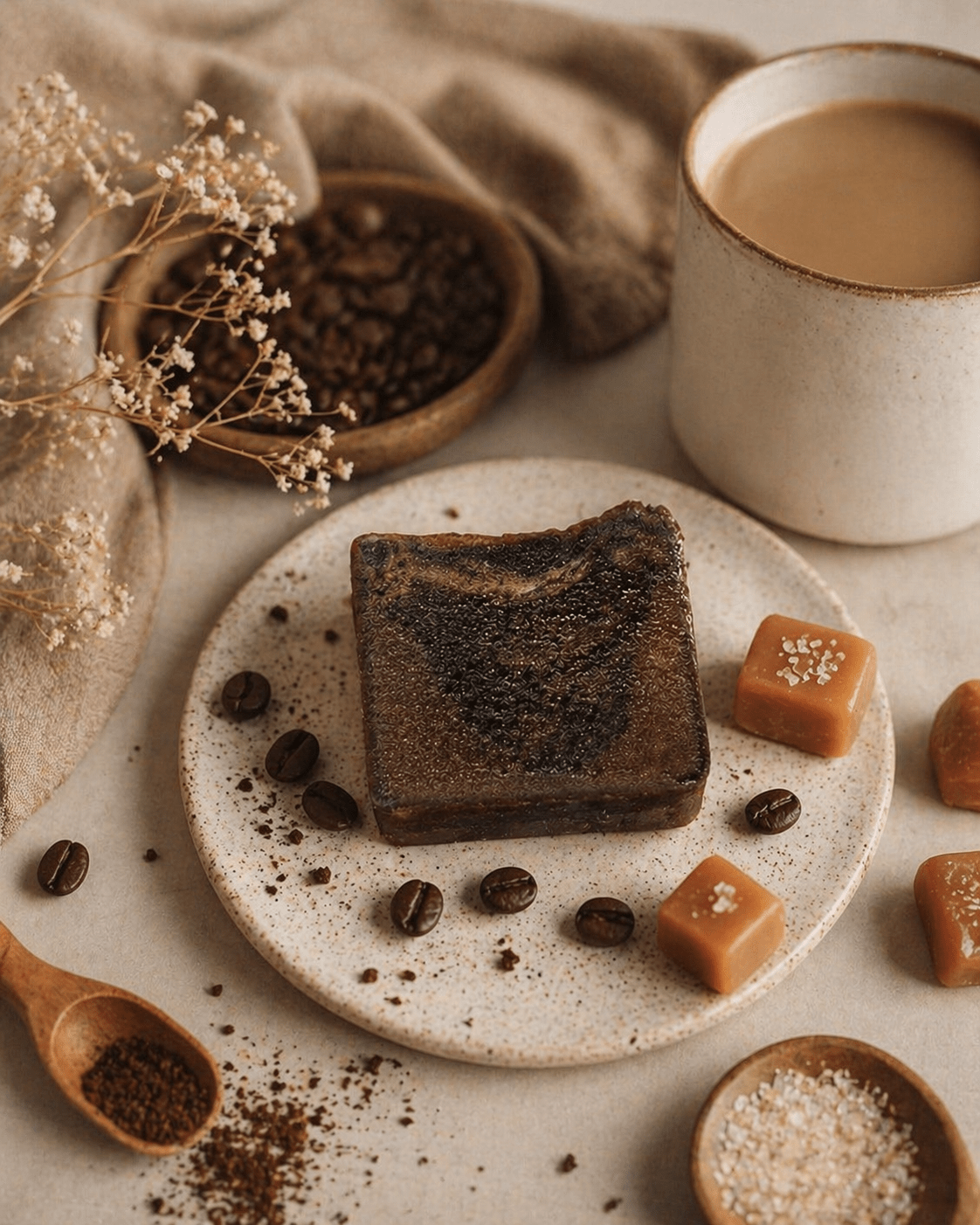 Coffee Toffee Handmade Soap 120g| Natural Exfoliating Bath Bar – Body Soap on Brown Living™. SKU: SN-CP-COTO-120. Img 1.