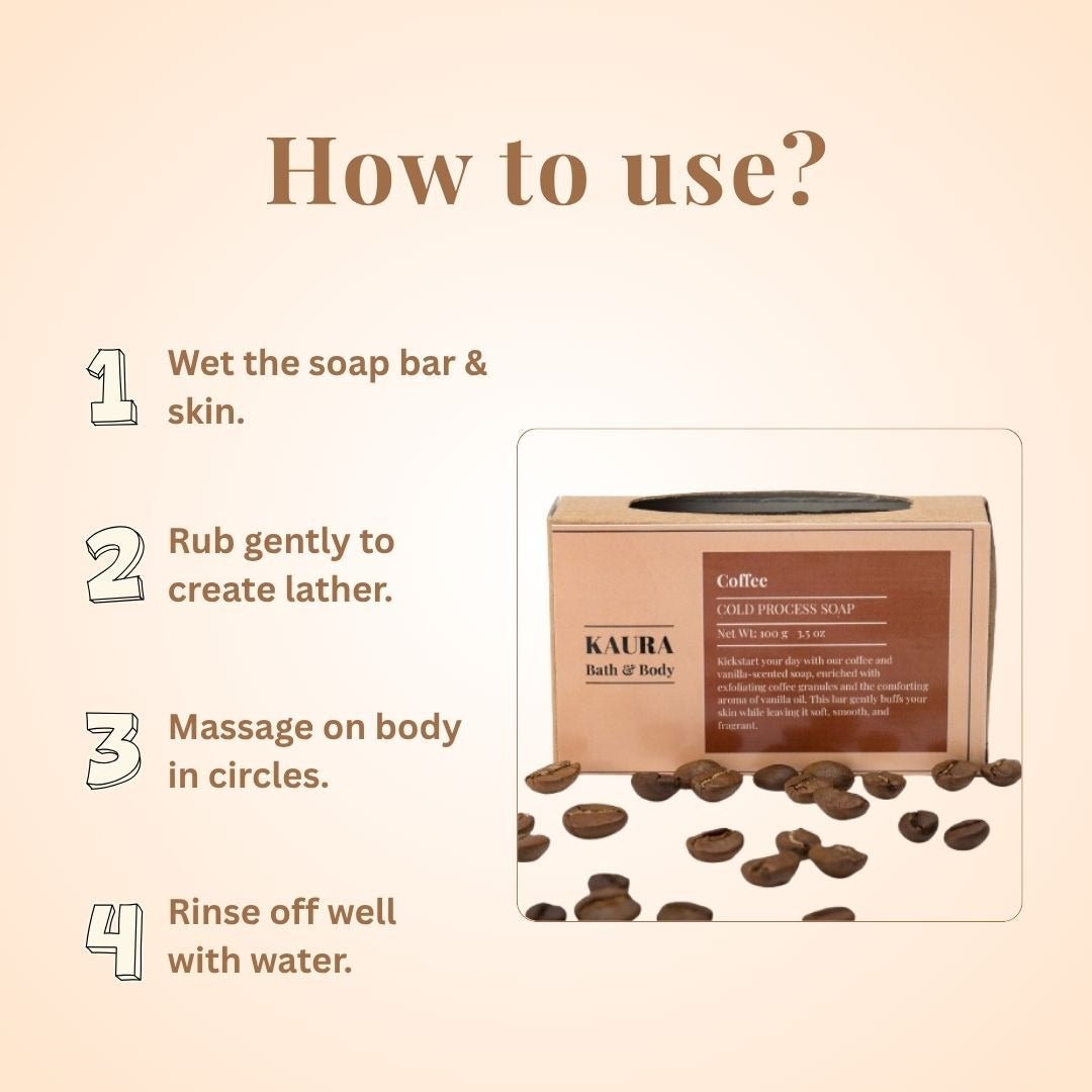 Coffee & Vanilla Soap Bar for Energizing Showers | 100g – Body Soap by Kaura available on Brown Living™. . SKU: KI338. Img 5.