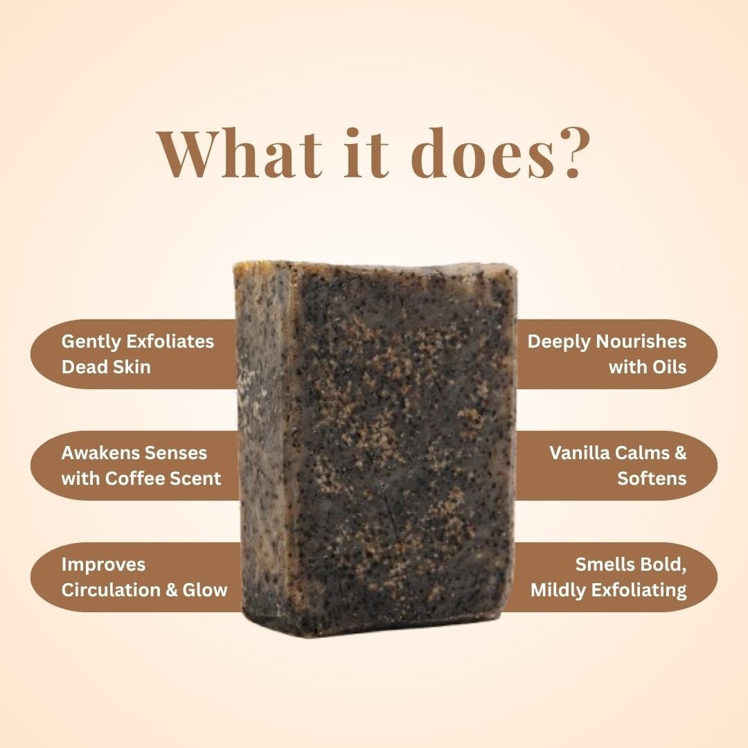 Coffee & Vanilla Soap Bar for Energizing Showers | 100g – Body Soap by Kaura available on Brown Living™. . SKU: KI338. Img 2.