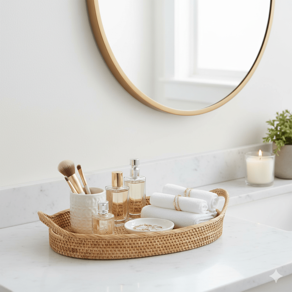 Colombo Rattan Oval Tray – Elegant Handmade Serving & Décor Tray – Home Decor on Brown Living™. SKU: ColomboOvalTrayLarge. Img 5.