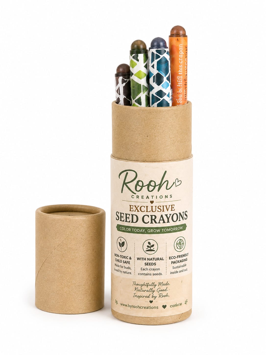 Color & Grow Plantable Seed Crayons | Eco-Friendly Kids Gift – Crayons on Brown Living™. SKU: BRC-SCR-001. Img 1.