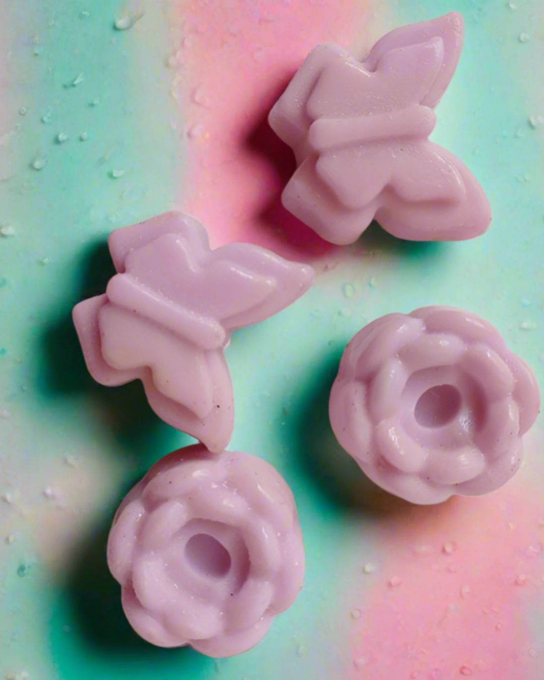 Colorful Butterfly and Flower Shaped Kids Soaps Bar Set – Body Soap by Sobek Naturals available on Brown Living™. . SKU: SOB - SOAP - 03. Img 1.