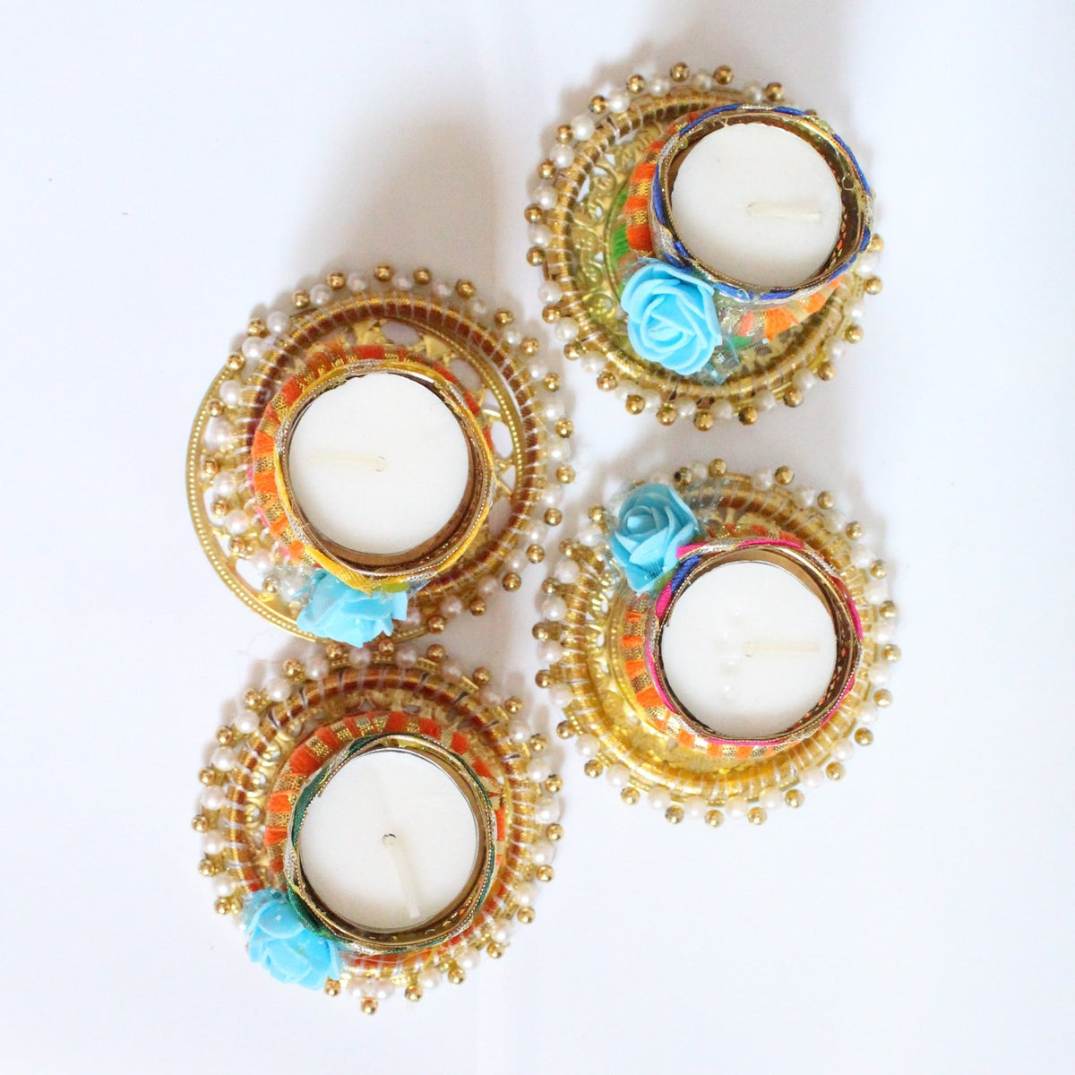 Colorful Tealight Candle (Set of 4) – Home Decor on Brown Living™. SKU: TCA01. Img 5.