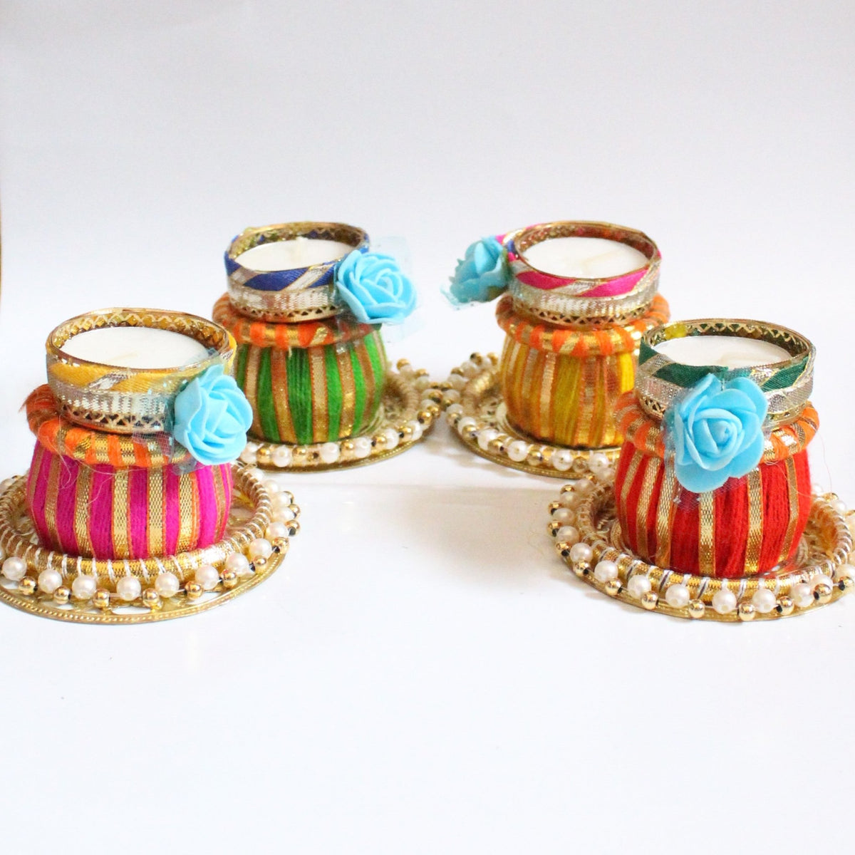 Colorful Tealight Candle (Set of 4) – Home Decor on Brown Living™. SKU: TCA01. Img 3.