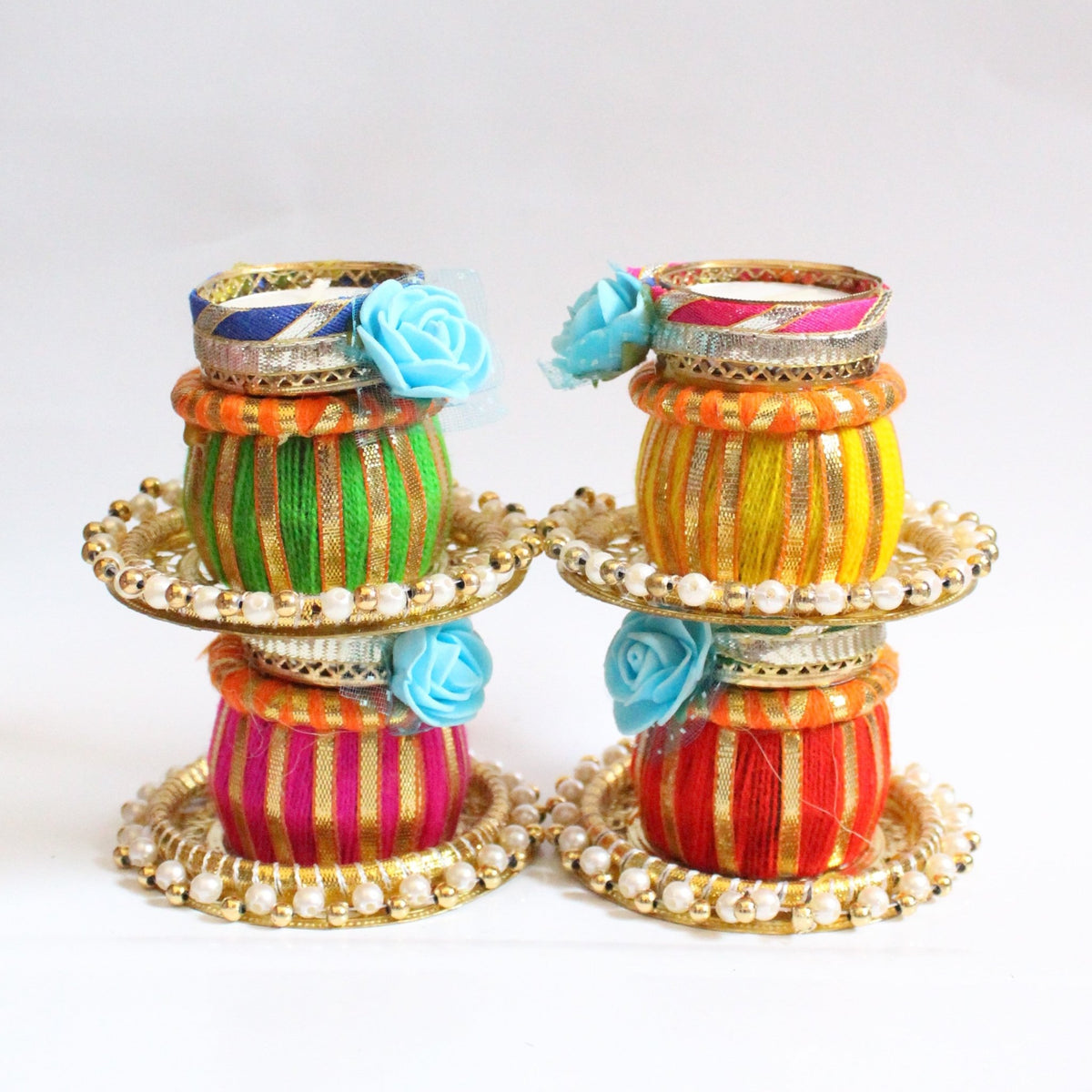Colorful Tealight Candle (Set of 4) – Home Decor on Brown Living™. SKU: TCA01. Img 2.