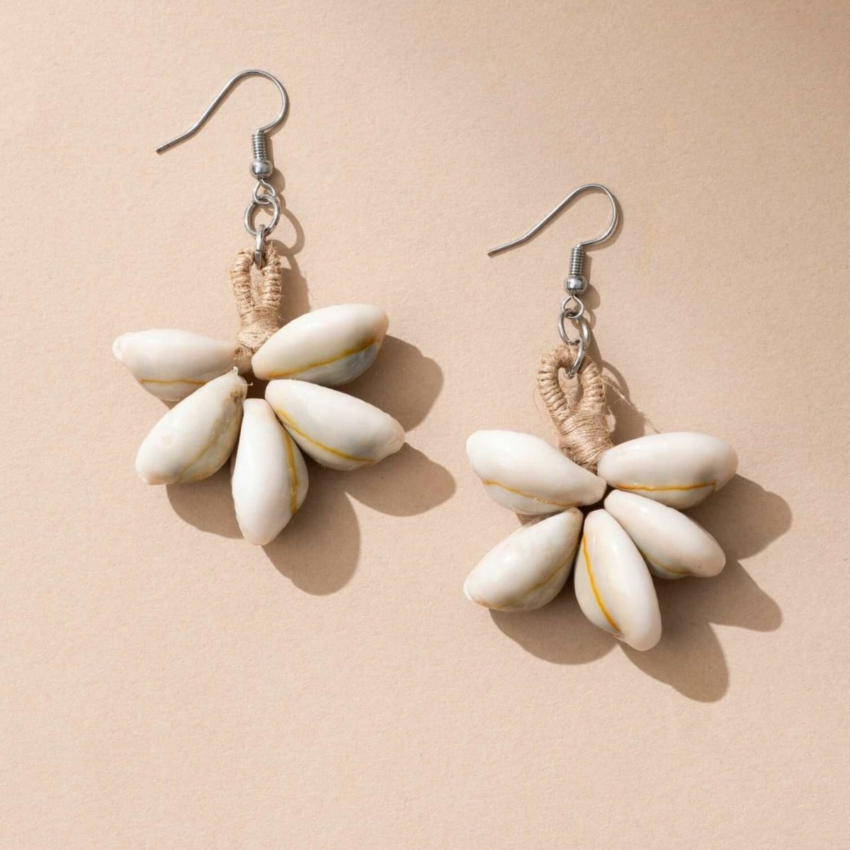 Combo of Trendy Jute And Cowry Necklace & Earrings – Womens Earrings on Brown Living™. SKU: JCC031. Img 3.