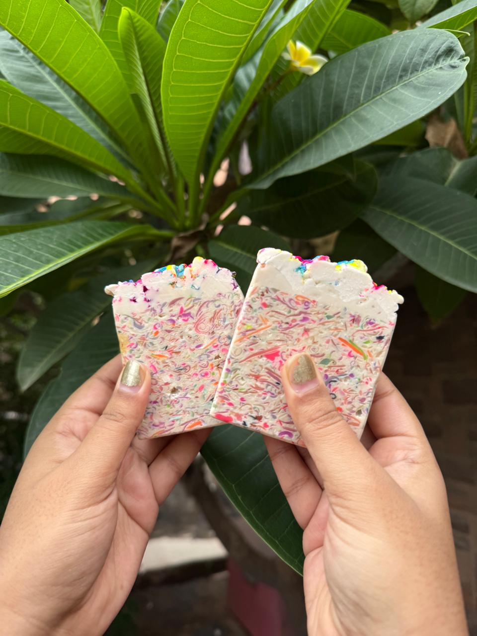 Confetti Soap Bars - Colorful Fun Handmade Bath Soap Set – Body Soap on Brown Living™. SKU: SS-30. Img 1.