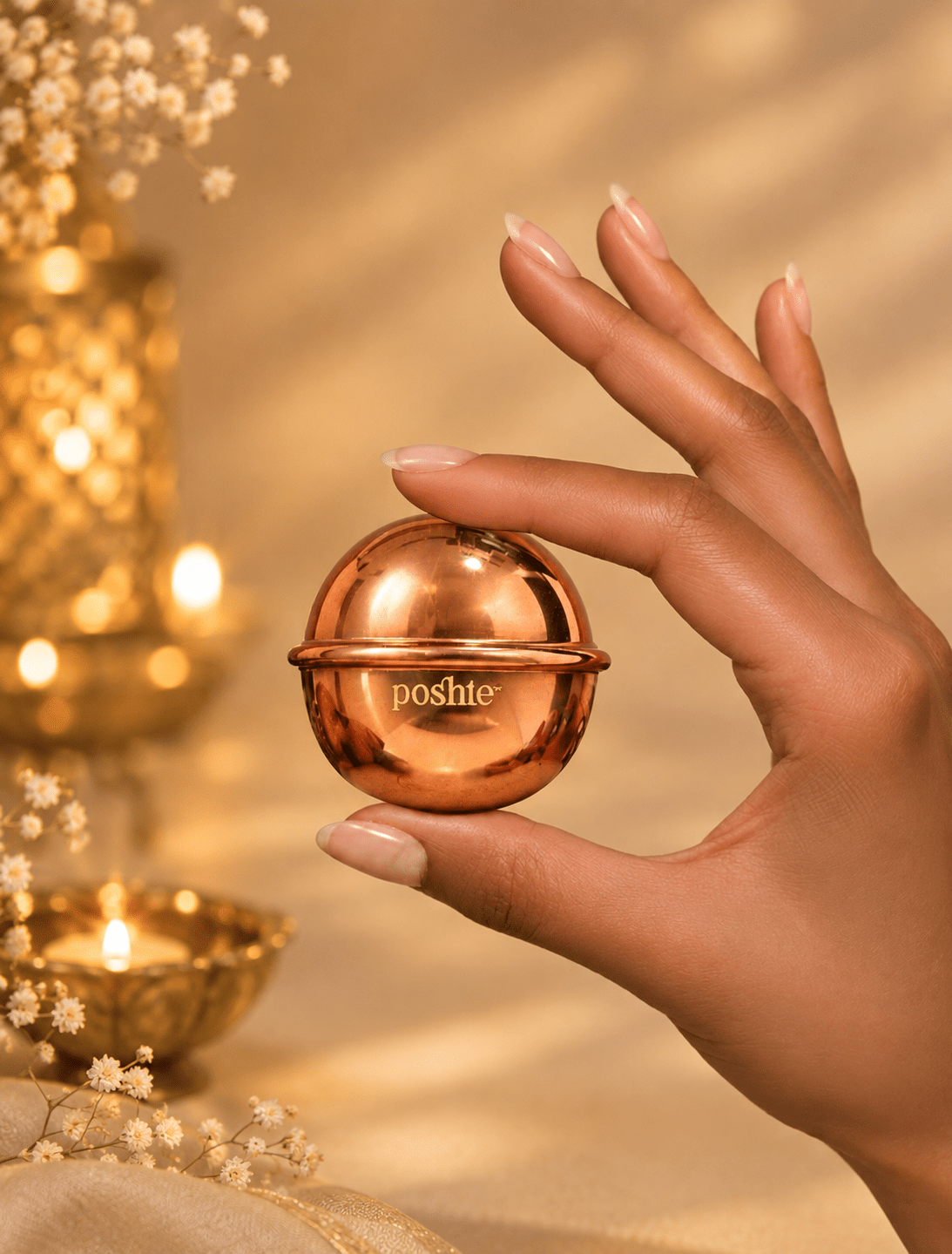 Copper Ball for Tamra Jal | Copper Infused Water Wellness Accessory – Skin Care on Brown Living™. SKU: POSH0010. Img 6.