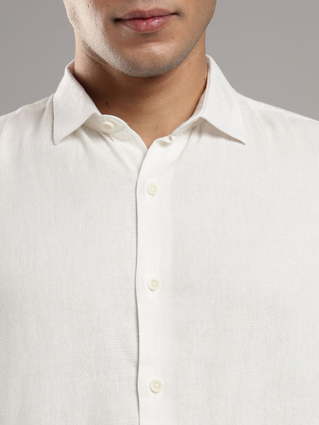 Cora Pure Linen White Full - Sleeve Men's Shirt – Mens Shirt on Brown Living™. SKU: LN-CR-F-S. Img 9.