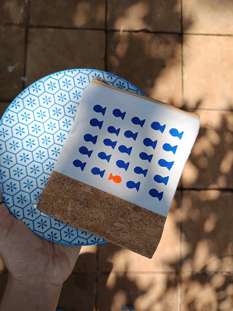 Cork & Canvas Trinket Pouch – Travel Organiser on Brown Living™. SKU: TRINKETPOUCH1. Img 1.