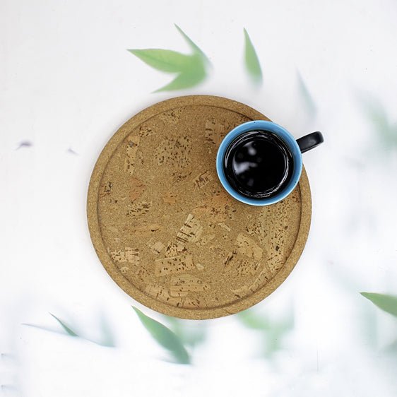 Cork Round Serving Tray – Trays & Platters on Brown Living™. SKU: MJ00173TY. Img 1.