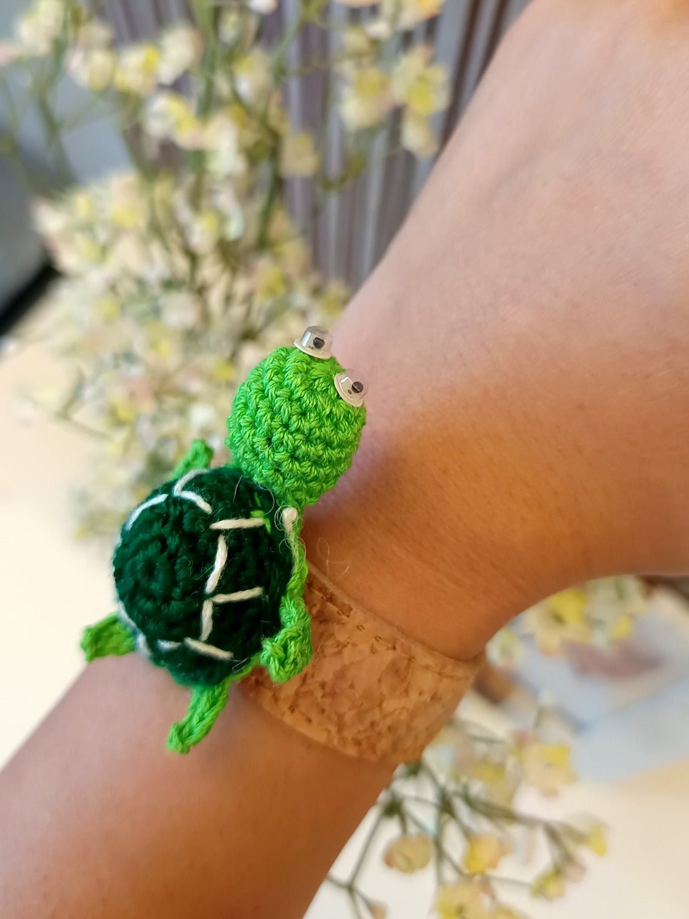 Cork Wristband With Crochet Embellishment – Womens Accessories on Brown Living™. SKU: CORKBAND_CROCHET3. Img 5.