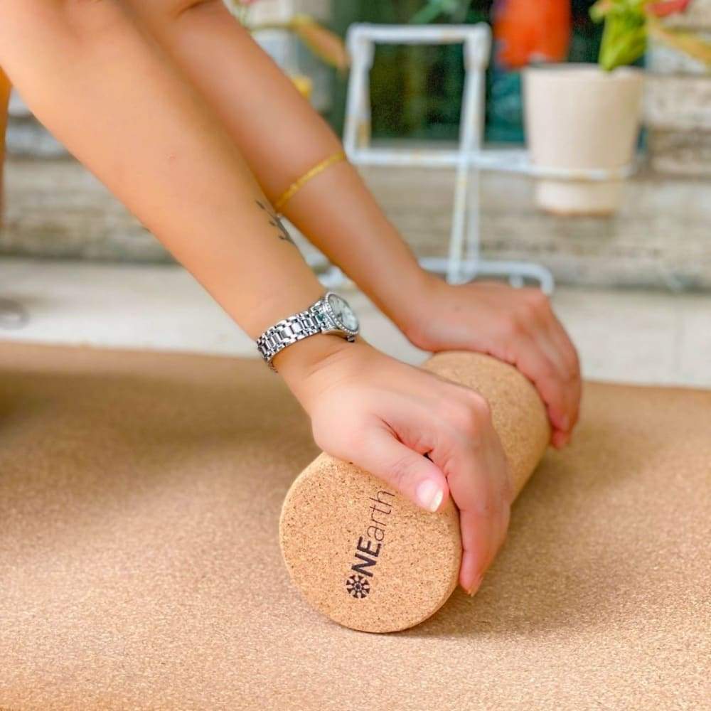 Cork Yoga Roller Natural Eco Friendly Foam Roller – Yoga Block on Brown Living™. SKU: OEP151. Img 2.