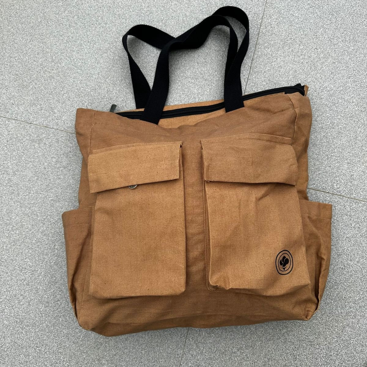 Cotton Canvas Tote for Short Trips & Staycations – Tote Bag on Brown Living™. SKU: WEEK003BR. Img 1.