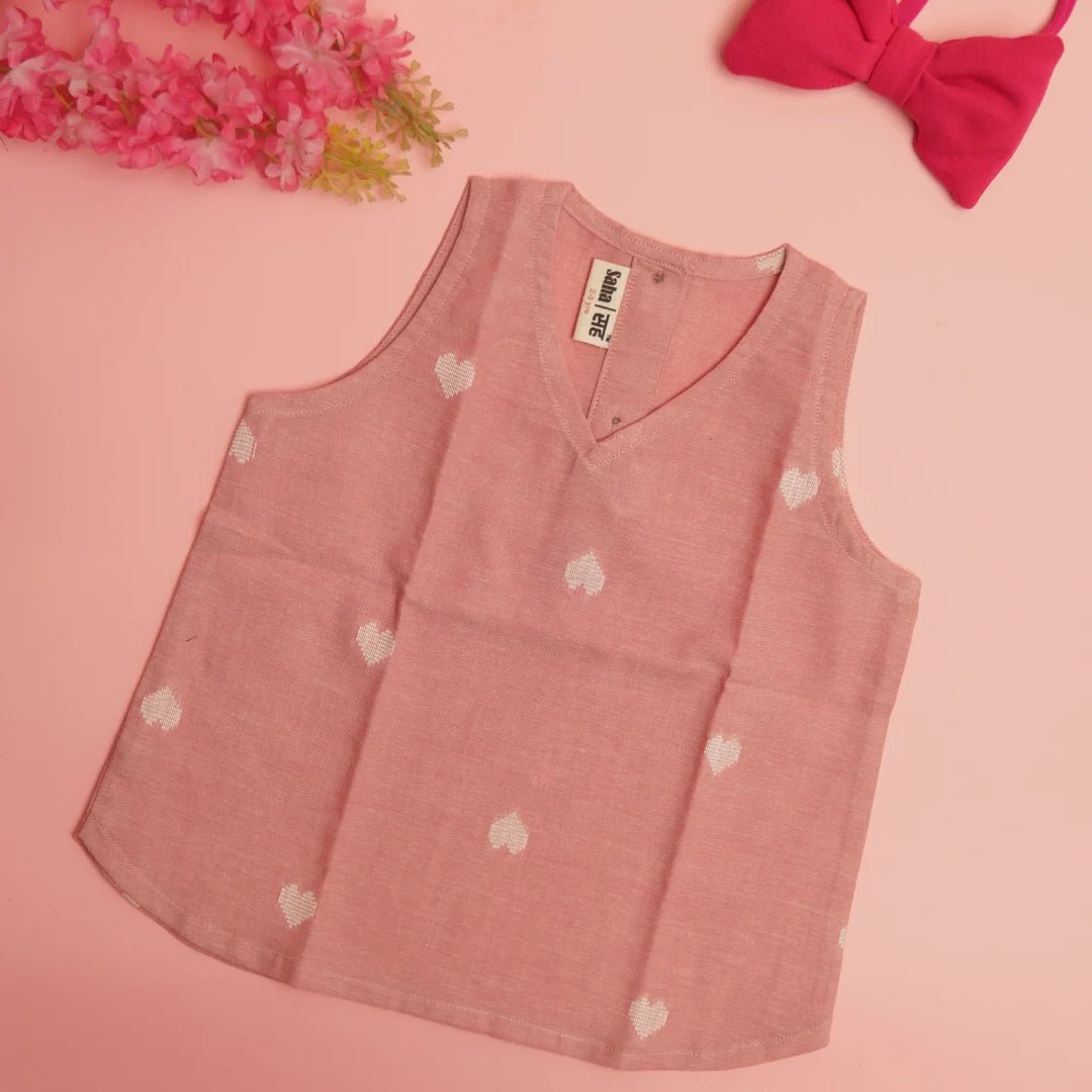 Cotton Co-Ord Set for Girls | Pure Handloom Cotton Matching Set – Kids Daywear Sets on Brown Living™. SKU: SCS101. Img 7.