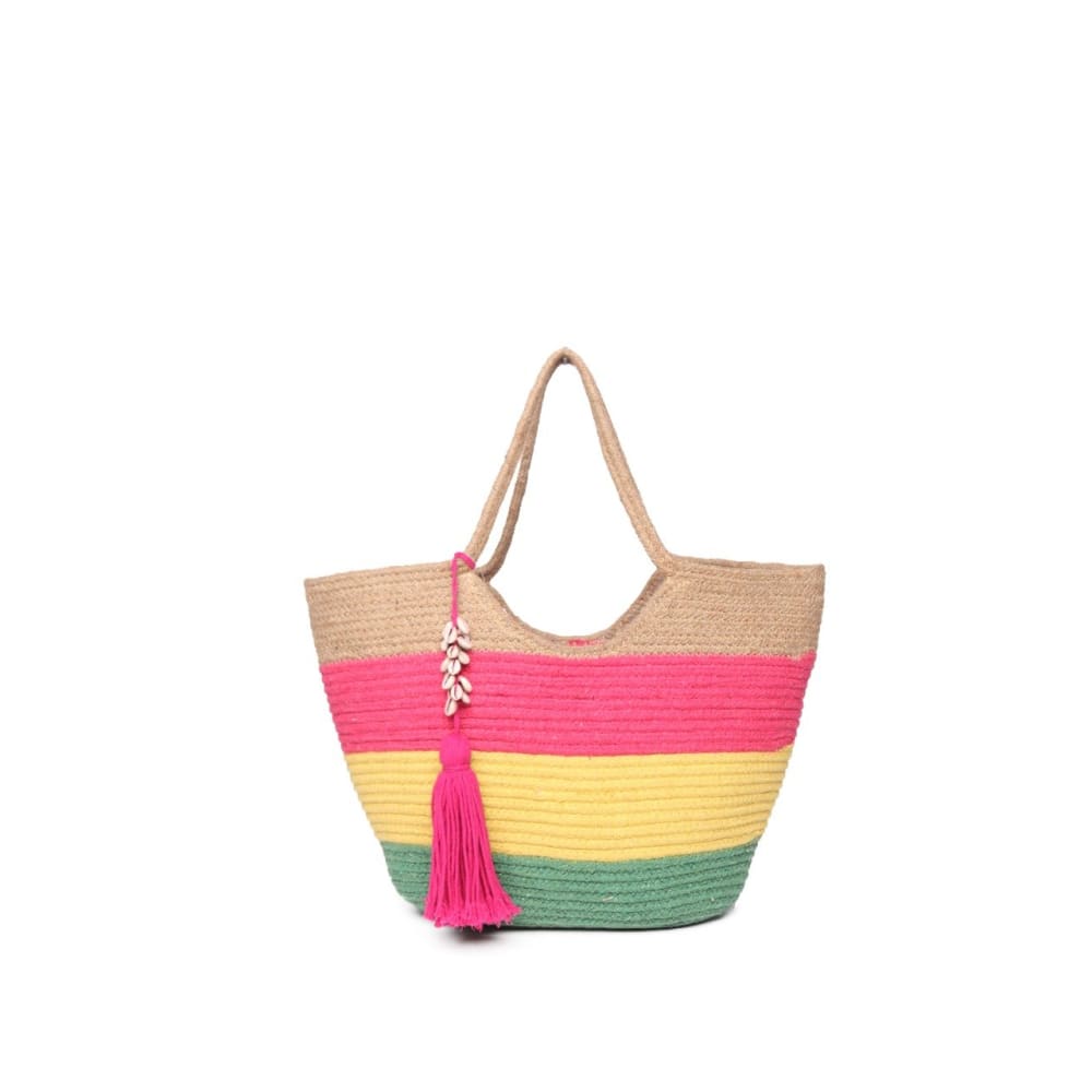 Cotton Jute Tote Bags – Womens Bag by ONEarth available on Brown Living™. Colorful Tote . SKU: OEP419a. Img 7.