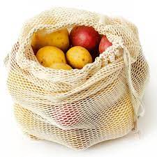 Cotton Refrigerator Mesh Bags - Set of 3 – Fridge Vegetable Bags by ONEarth available on Brown Living™. 2 shoulder bag orange. SKU: OEP916. Img 15.