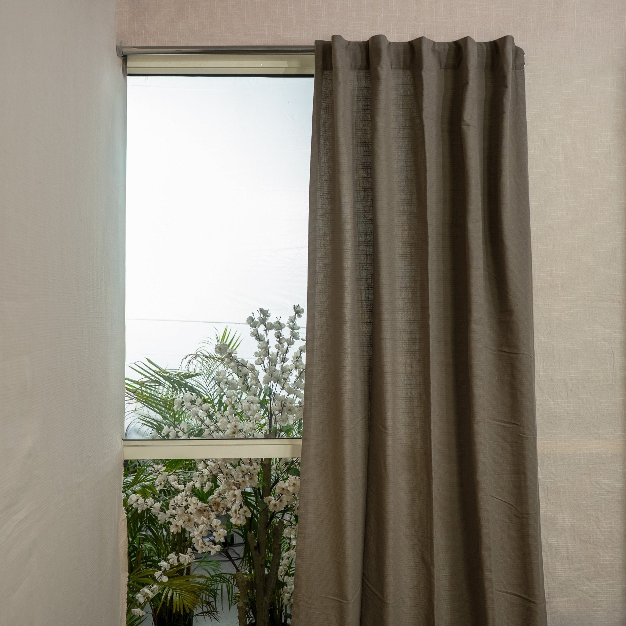 Cotton Slub Curtains | Textured Minimal Drapes for Modern – Curtains & Drapes on Brown Living™. SKU: EE-CS-05. Img 5.