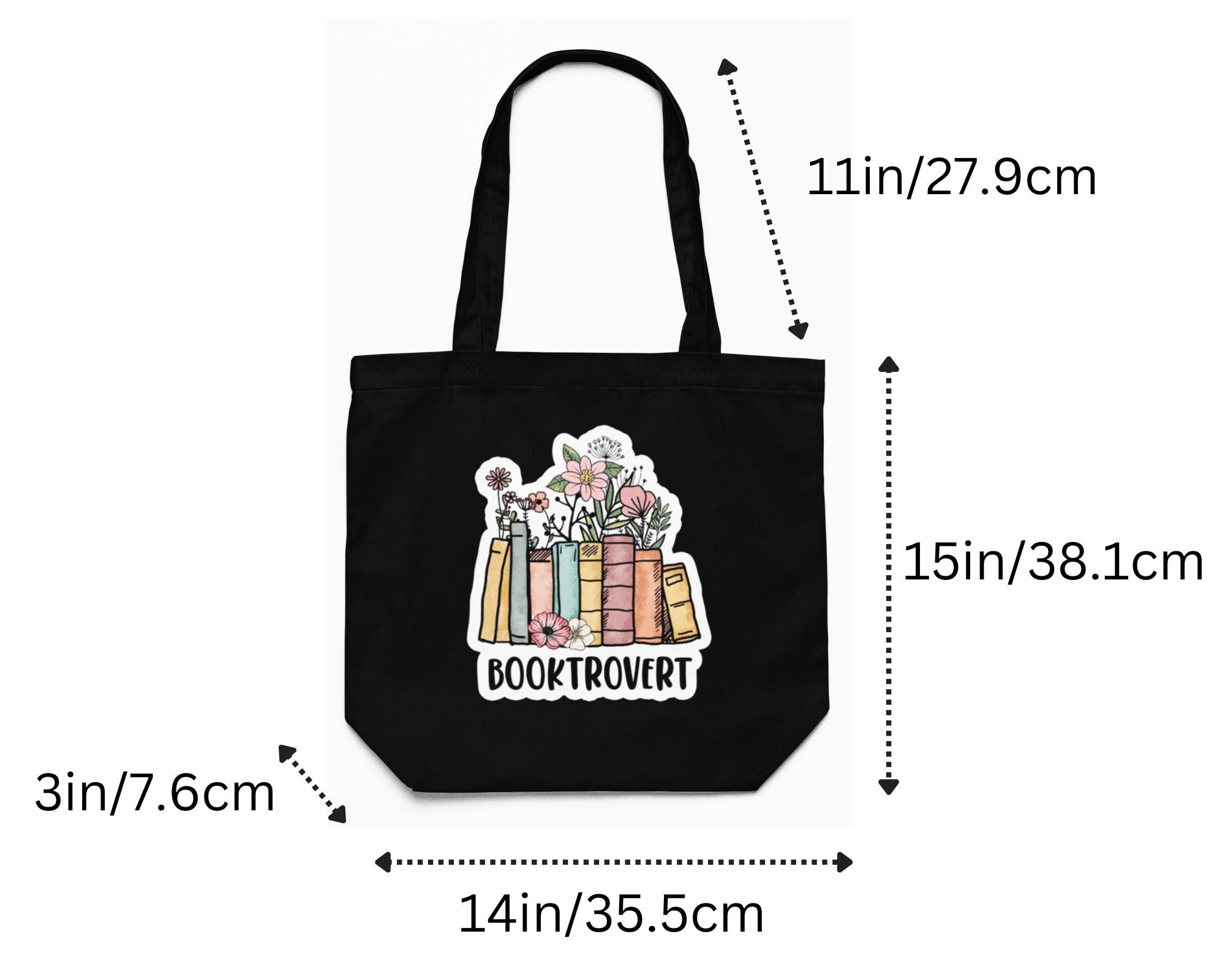 Booktrovert Black Canvas Tote – Aesthetic Cotton Bag
