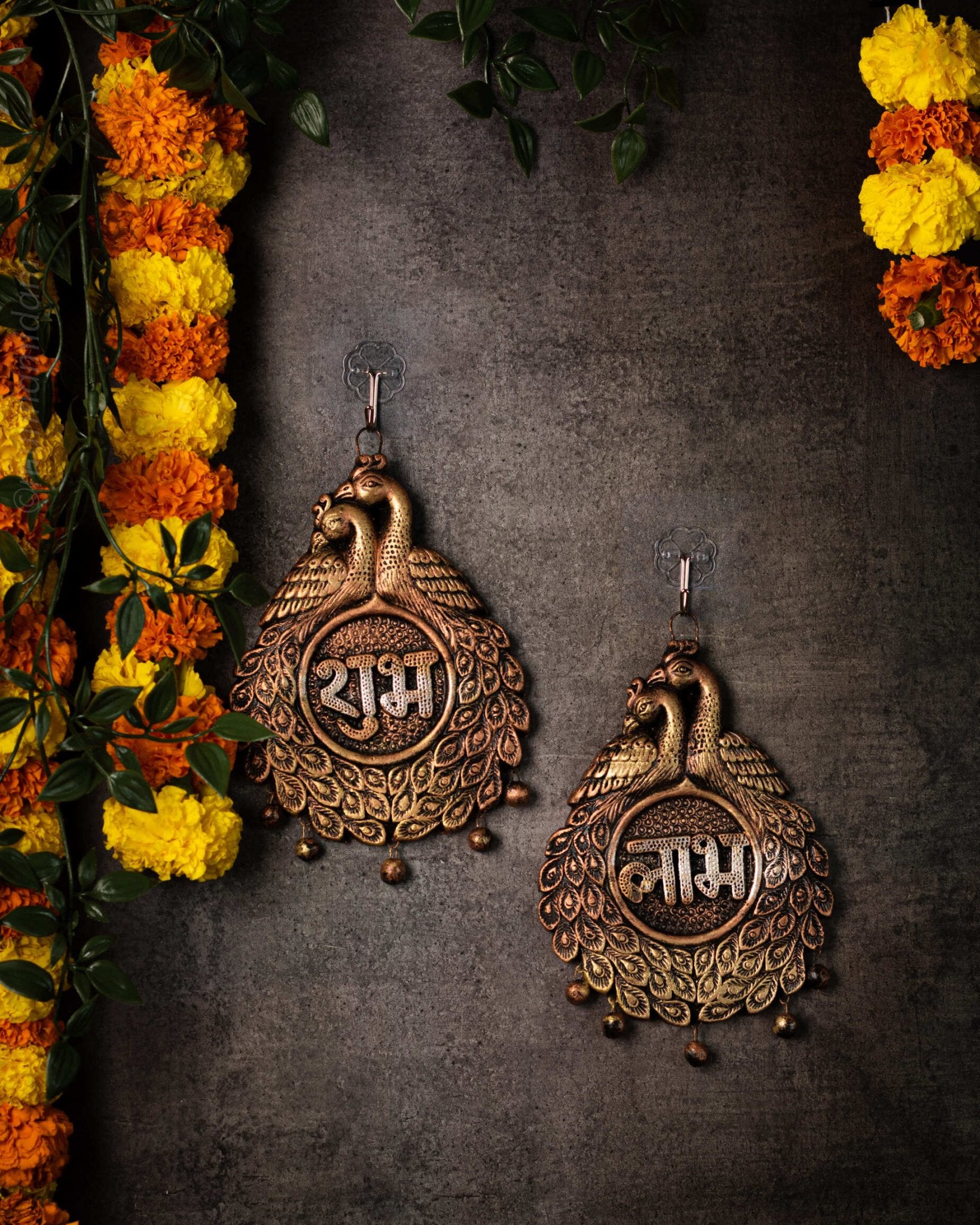 Couple Peacock Subh Labh Set – Festive Decor – Home Decor on Brown Living™. SKU: D9. Img 4.