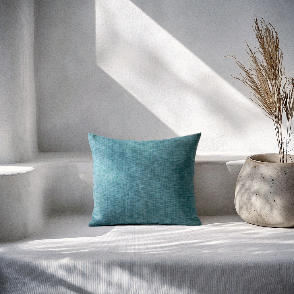 Marbella Textured Teal Cotton Cushion Cover