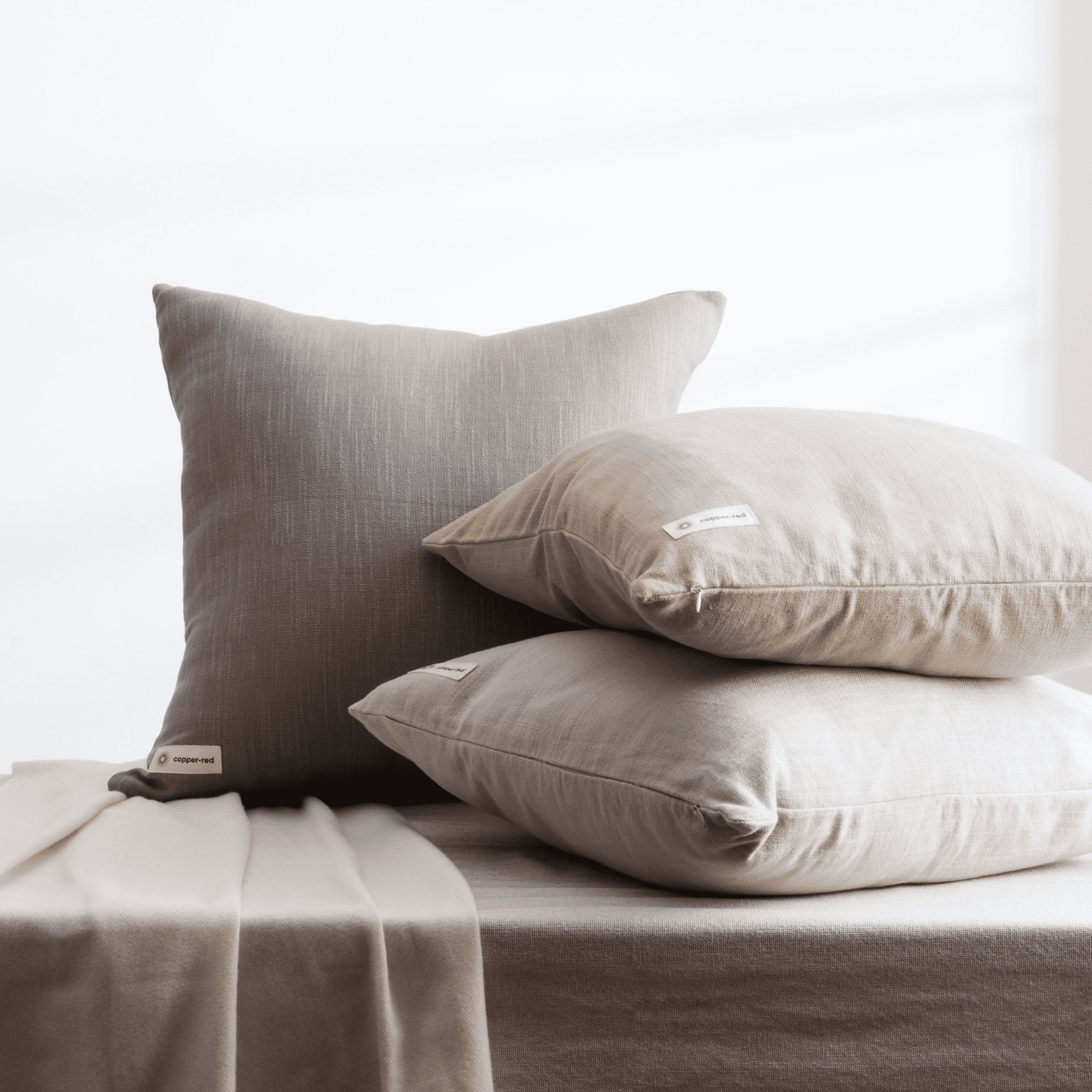 Saadiyat Ash Grey Cotton Cushion Cover