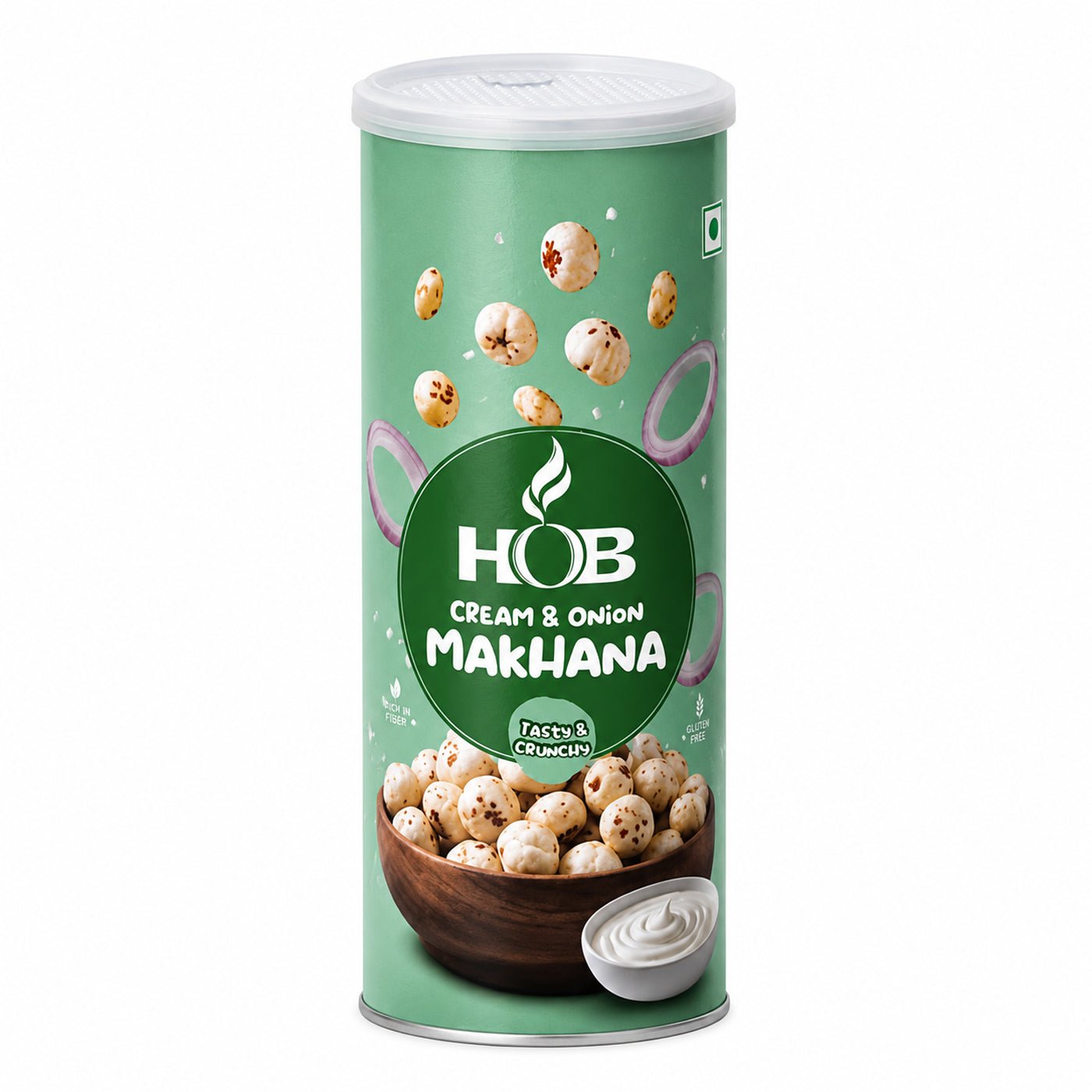 Cream & Onion Makhana 60g | Roasted Fox Nuts Savoury Snack – Healthy Snacks on Brown Living™. SKU: HGE0004. Img 2.