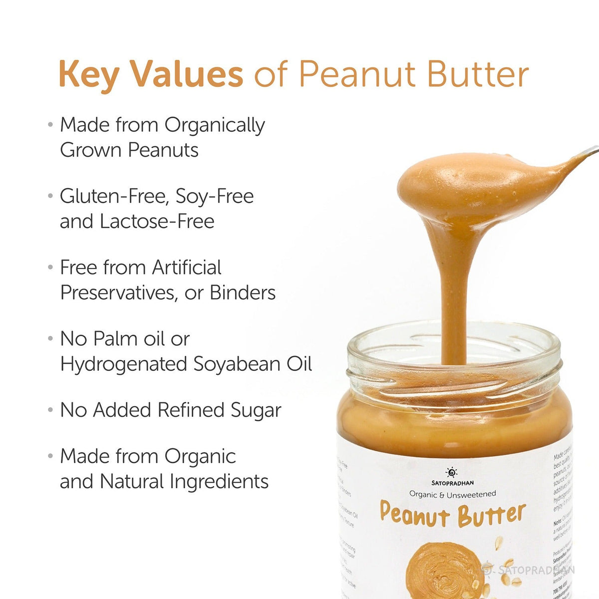 Creamy Peanut Butter 500g - Natural & Unsweetened – Jams & Spreads on Brown Living™. SKU: 1DS_PBCU-5H4452. Img 3.