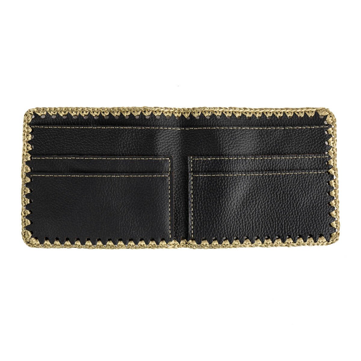 Crochet - Edged Wallet for All – Eco - Friendly and Handcrafted – Mens Wallet on Brown Living™. SKU: W0009. Img 3.